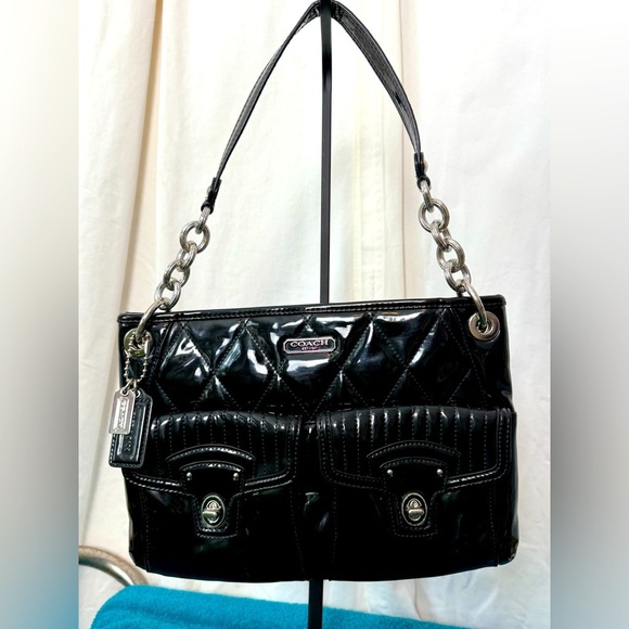Coach 18678 Poppy Black Quilted Shoulder Bag 2011 EUC - Picture 1 of 11
